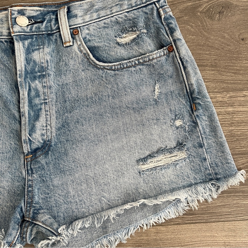 ARITZIA Denim Forum The Ex Boyfriend Shorts Size 30 High Rise Blue Festival 90s - Picture 5 of 10